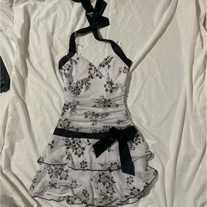 Taboo Black and White Floral Mini Dress